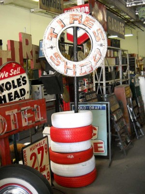 "Tire Shop" sign.