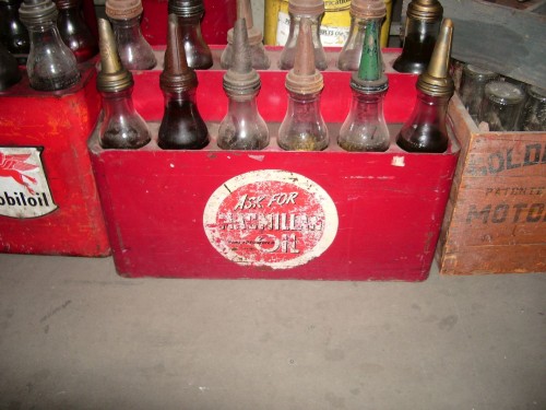 Vintage Oil Bottle Display