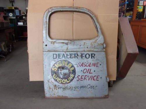 Gray Hand Painted Vintage Car Door