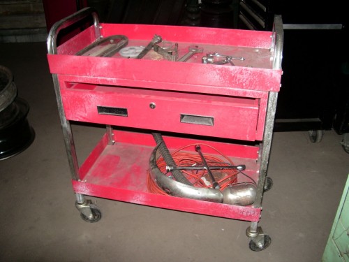 Red Rolling Tool Cart