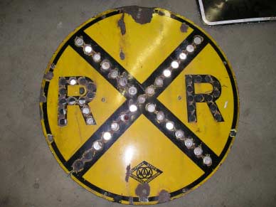 Vintage Railroad Crossing sign w/reflectors.