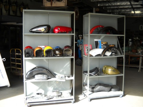 Metal Shelving with Back on Wheels