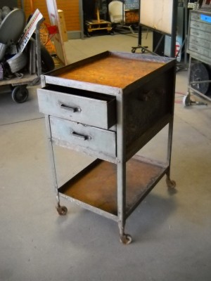 Vintage Rolling Metal Tool Cart