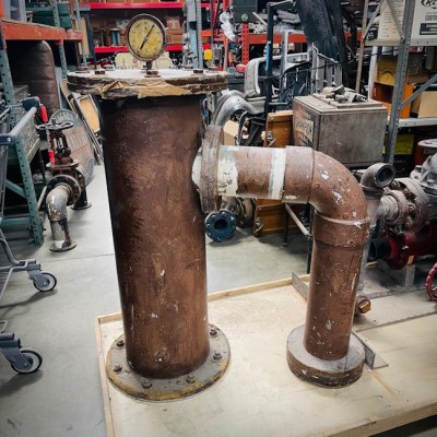 Pipe, Large, Round w/Pressure Gauge and Offshoot
