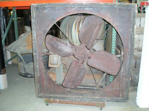 Large Box Fan in Wood Frame.