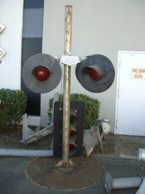 Freestanding Railroad Crossing Light.