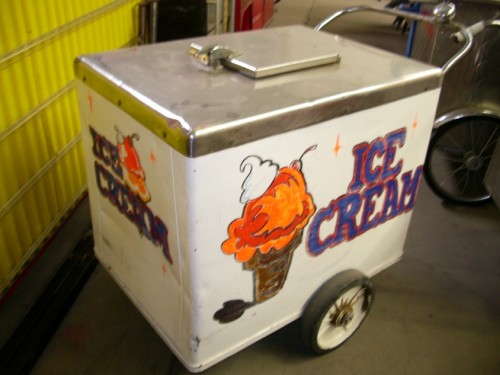 White Ice Cream Cart.
