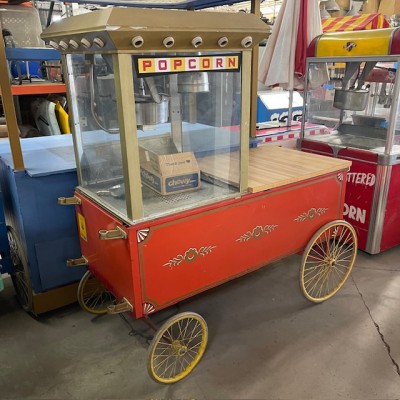 Popcorn Cart w/Large Wagon Wheels