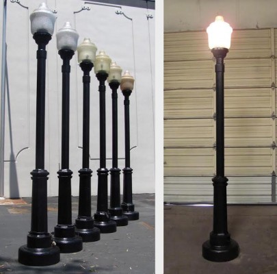 Black Street Lights with Accorn Globe 10`3"