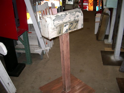 Wood post mailbox
