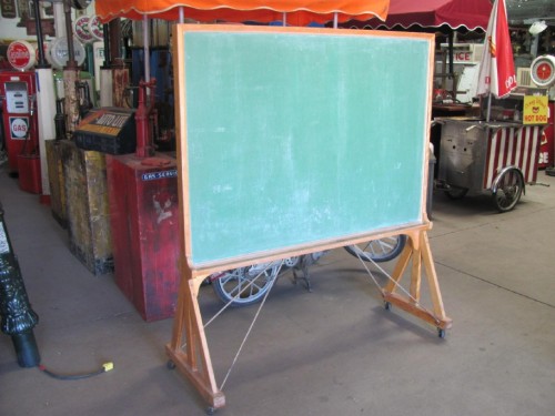 Double Sided Chalkboard on Wheels (Green Side)
