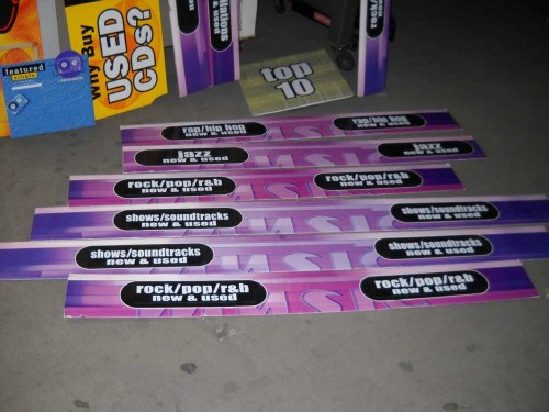 Asstd. CD Rack Signs.