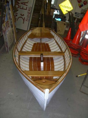Large White Wooden Row Boat