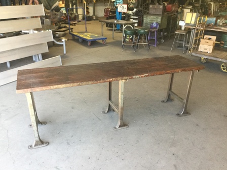 Long Wooden Buther Block Work Bench