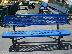 Light Blue, Perforated Playground Bench