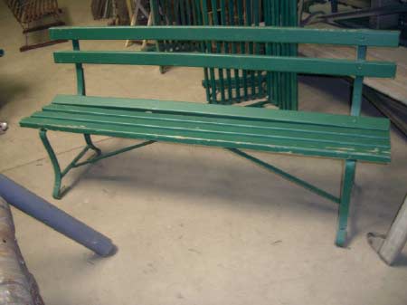 Green Wood Slated Park Bench