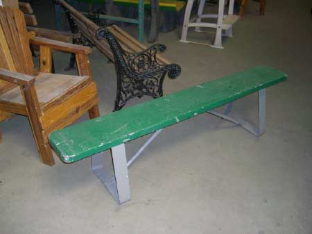 Green Backless Bench