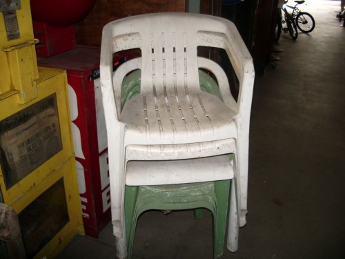 Plastic molded lawn chairs