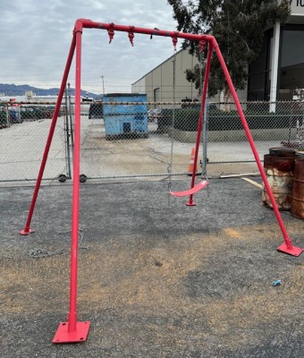 TALL RED SWING SET-2 SWINGS