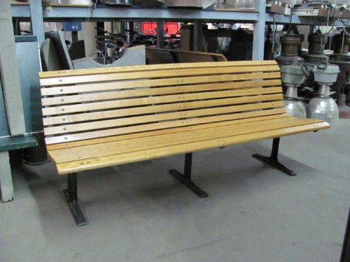 Slated Wood Benches with Rounded Back