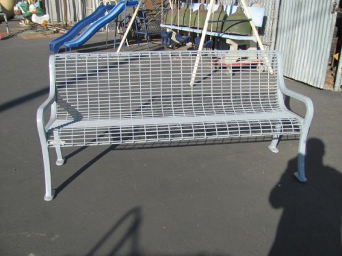 Gray Metal Rounded Back Park Benches 