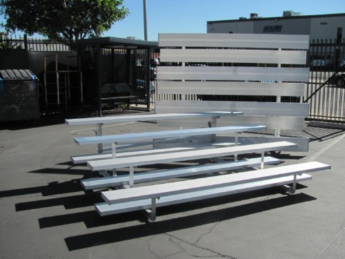 4 Tiered Aluminum Bleachers on Wheels