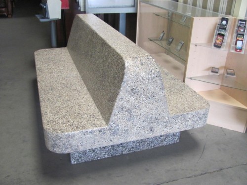 Double Sided Faux Concrete Park Bench