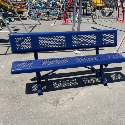 Dark Blue, Vinyl Coated Playground Bench