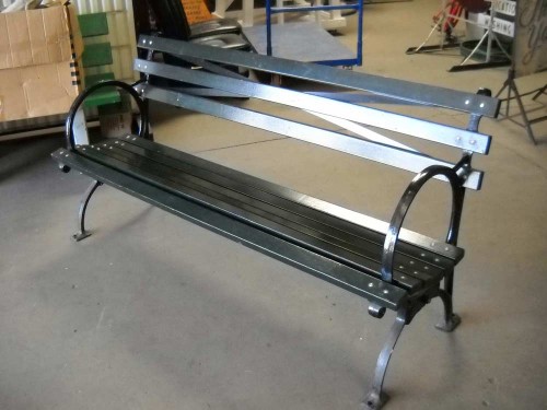 Slated Central Park Benches with Rounded Arm Rests