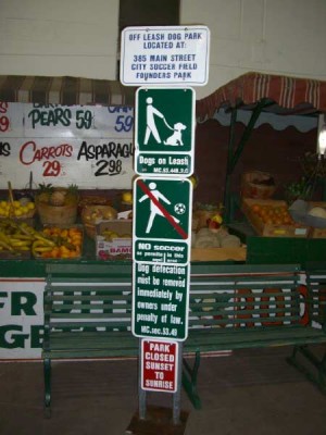 Park/Dog Park Signs on a Post