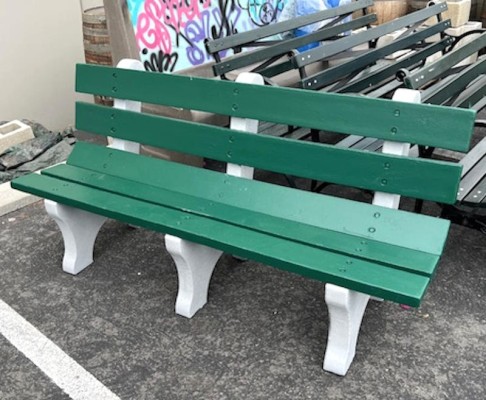 6FT GREEN SLATED BUS/PARK BENCH #7604