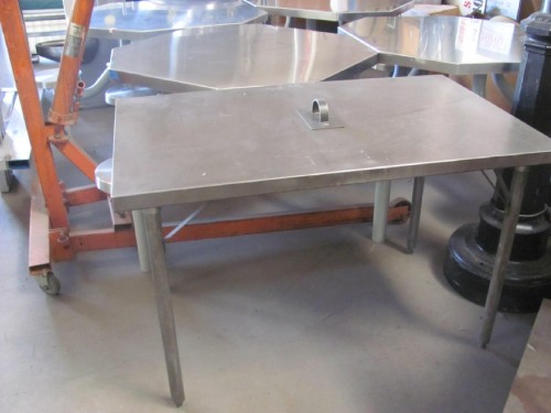 Steel Interrogation table w/ hand-cuff bar