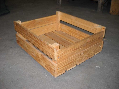 Thick Slated Wood Flat Crate