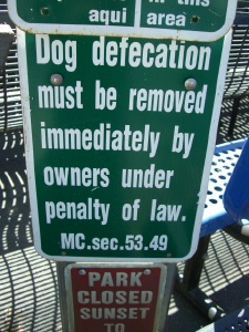 Dog Park sign #2