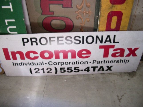 income tax sign