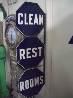 "Clean Rest Rooms" Sign