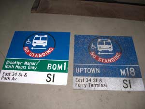New York Bus Stop Signs