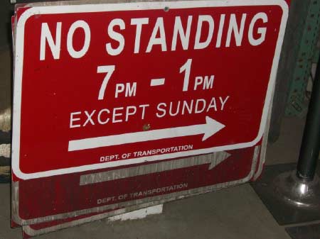 "No Standing" Signs