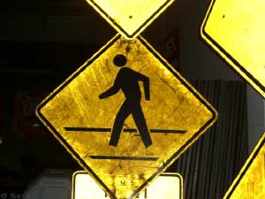 Crosswalk and Caution Signs