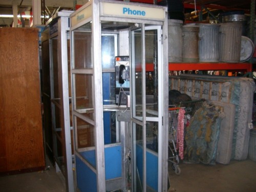 Glass phone booth
