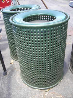 Perforated Trash Cans with Open Tops
