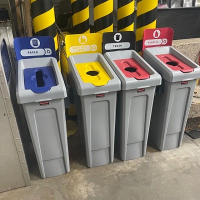 Modern Trash and Recycling Cans