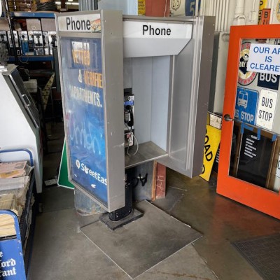 Pedestal Phone Booth, Oversized, Aluminum (Graphics Are Changeable)