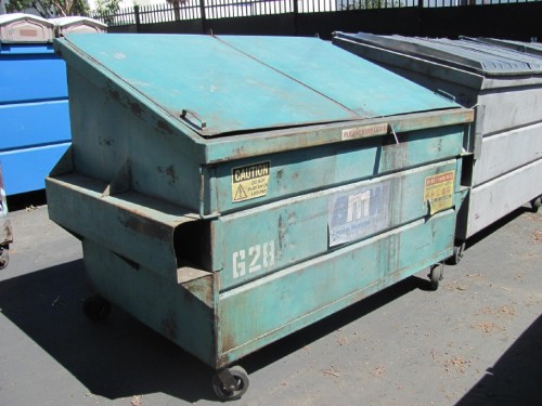 Large Green Metal Top Dumpster