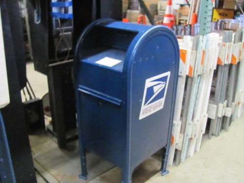 Blue "US" Mailbox