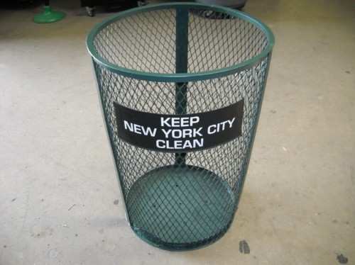 Wire Mesh Trash Cans with City Name