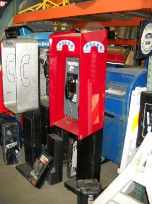 Pedestal Phone Booth with Red Housing