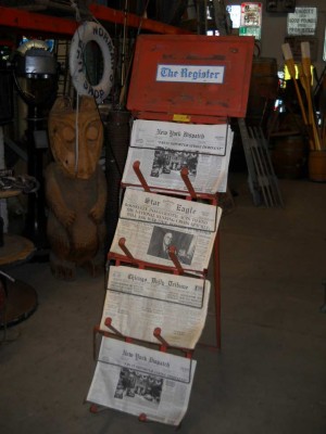 Newspaper Rack- vintage A-frame