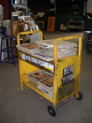Newspaper Rack- vintage New York Post