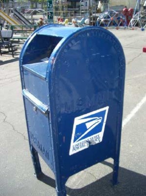 Blue "US" Mailbox